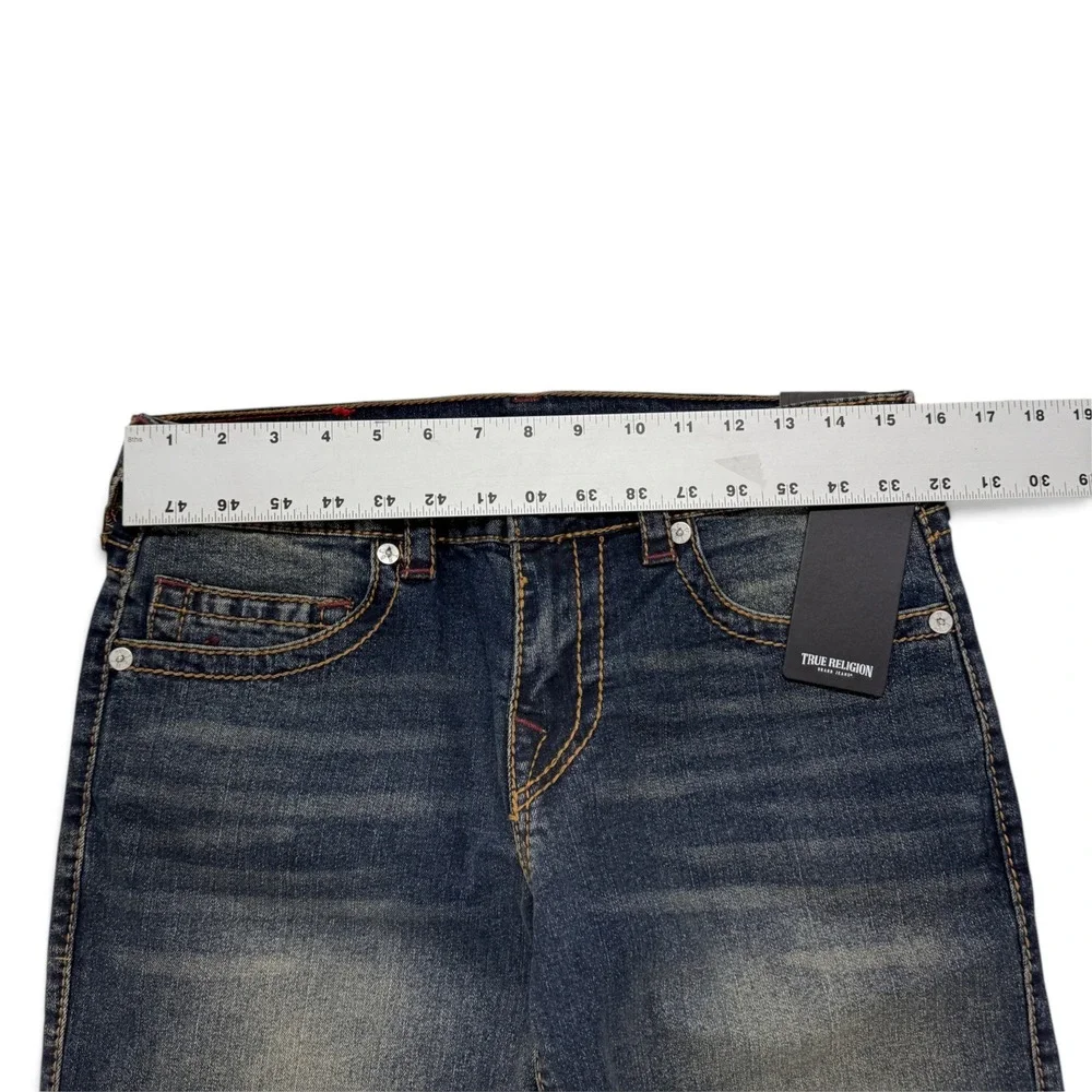 True Religion Geno Big T Slim Jeans Mens 30 x 32 Medium Bonechill Wash NWT